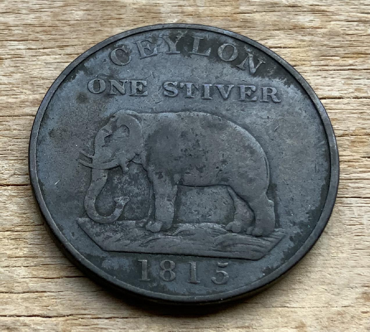 1815 Ceylon 1 Stiver coin C308